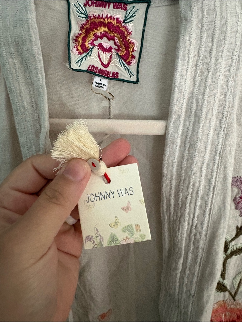 Johnny Was Vienna Linen Kimono Embroidered Size Large - Picture 5 of 6